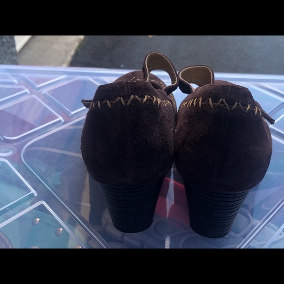 Soffspots Chocolate Suede Mary Jane Shoes Size 6M - Picture 7 of 10